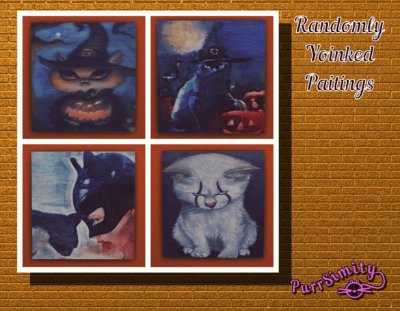 Sims 4 Randomly Yoinked Cat Paintings.