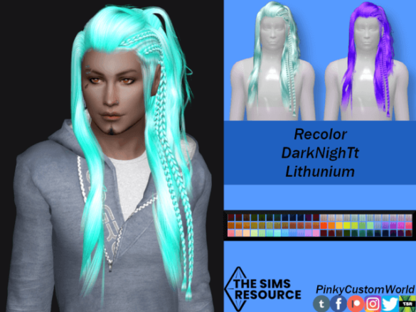 Sims 4 Recolor of DarkNigh Lithuni hair