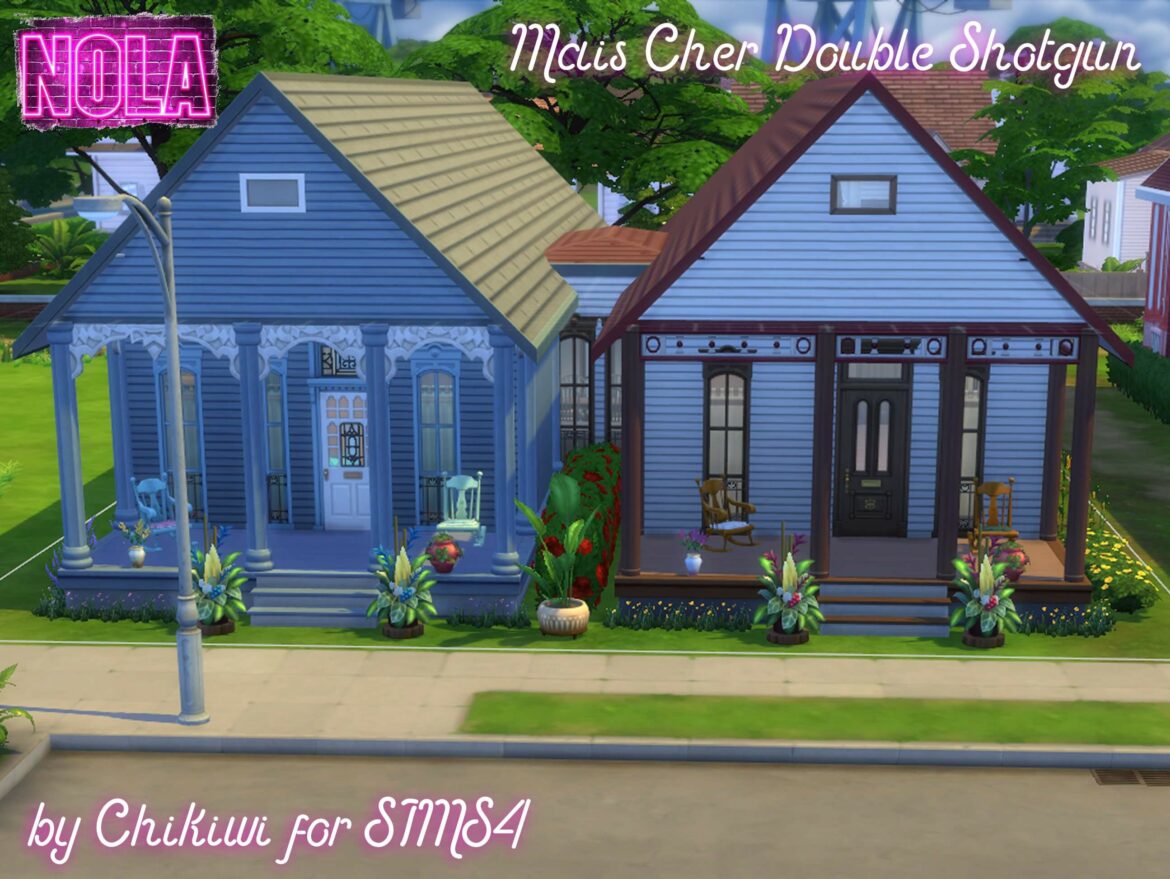 Sims 4 Residential – Mais Cher Double-Shotgun, NOLA
