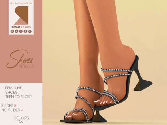 Rhinestone strap sandals N016 NO SLIDER by RED