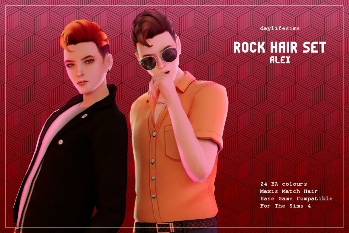 Sims 4 rock hair set alex hair inspired by alex turner
