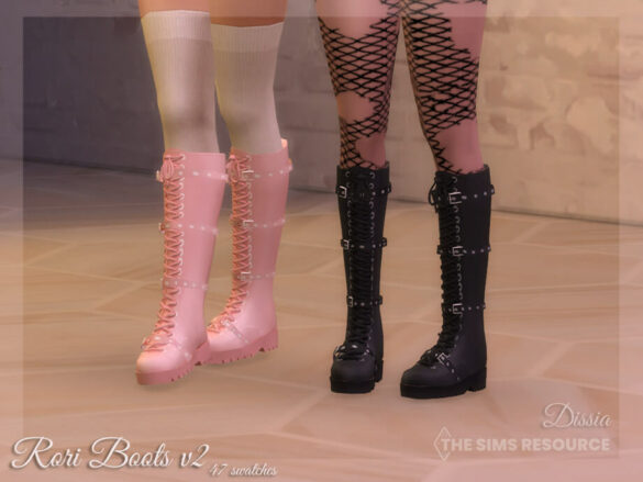 Sims 4 Rori Boots v2 by Dissia