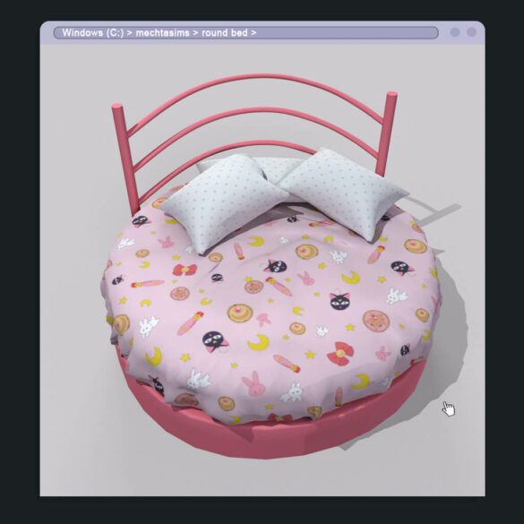 Sims 4 round bed 4 swatches