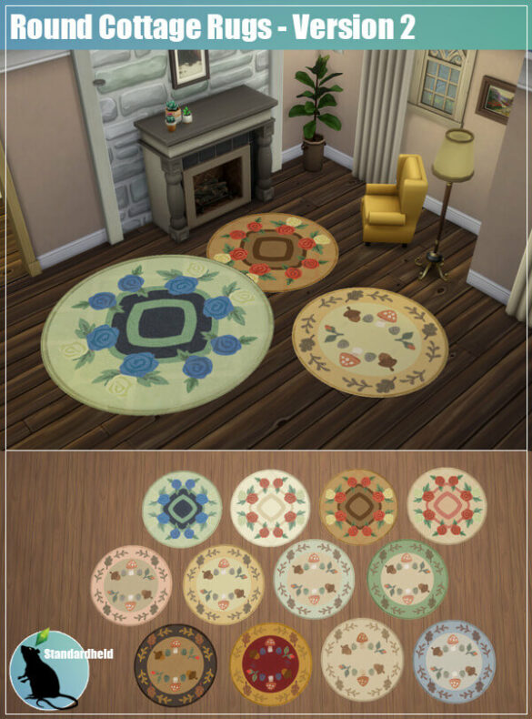 Sims 4 Round Cottage Rug VERSION 2 by Standardheld