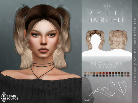 Sims 4 Rylie Hairstyle by DarkNighTt