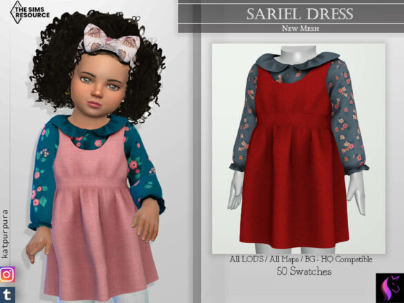 Sims 4 Sariel Dress by KaTPurpura