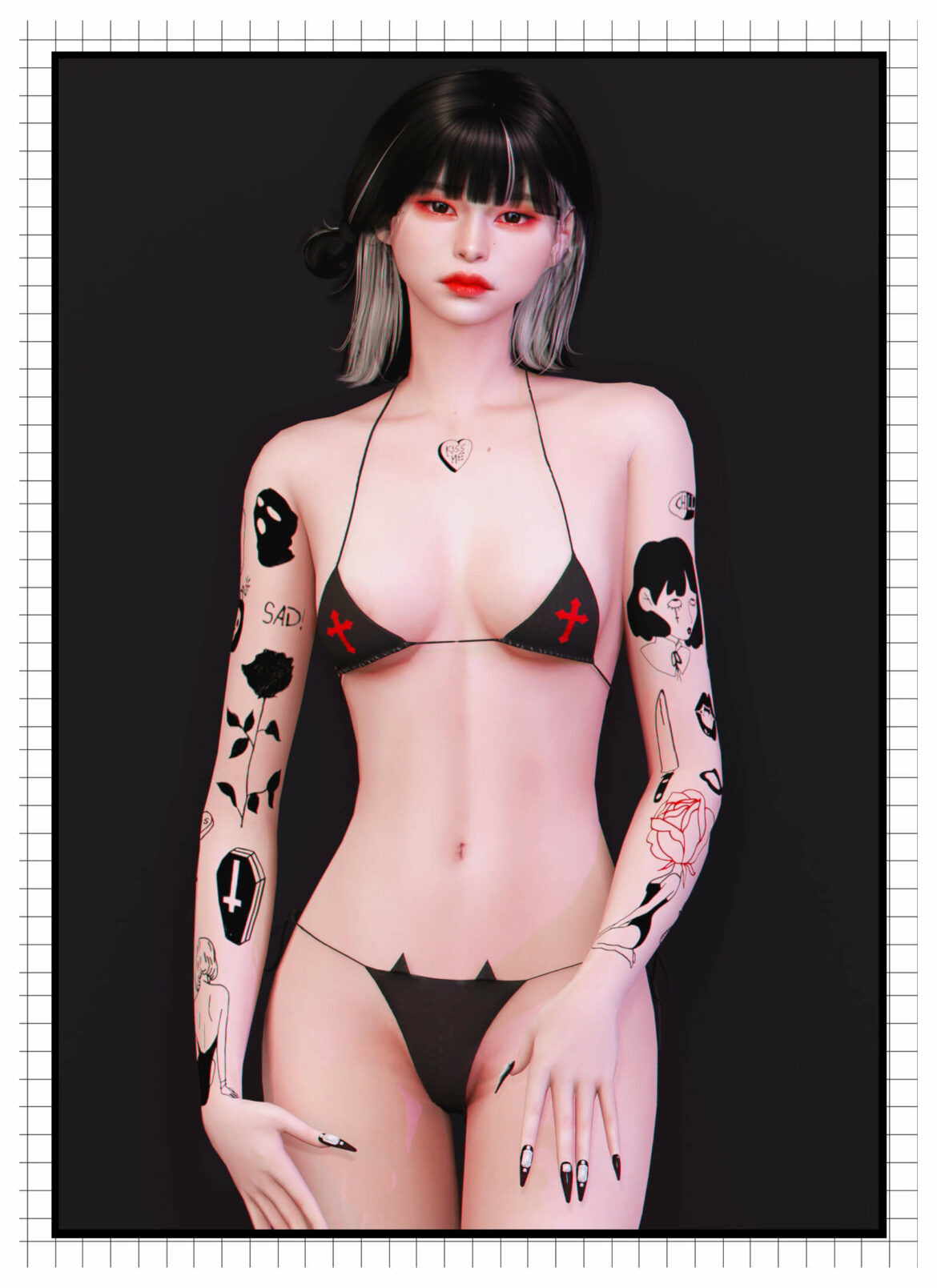 Sims 4 sassy bra pantie tattoos