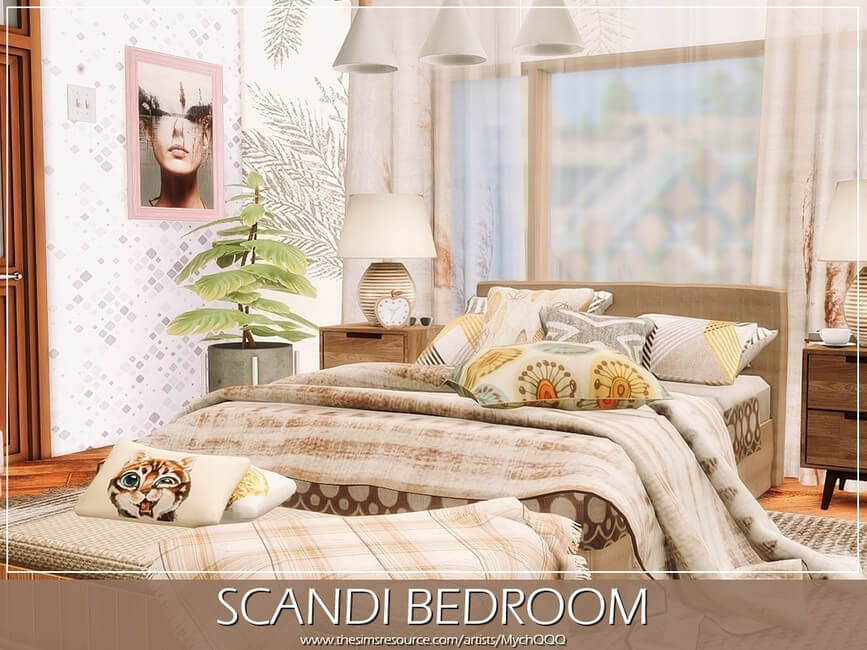 Sims 4 Scandi Bedroom by MychQQQ - The Sims Game