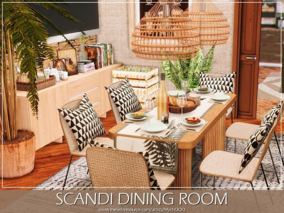 Sims 4 Scandi Dining Room by MychQQQ