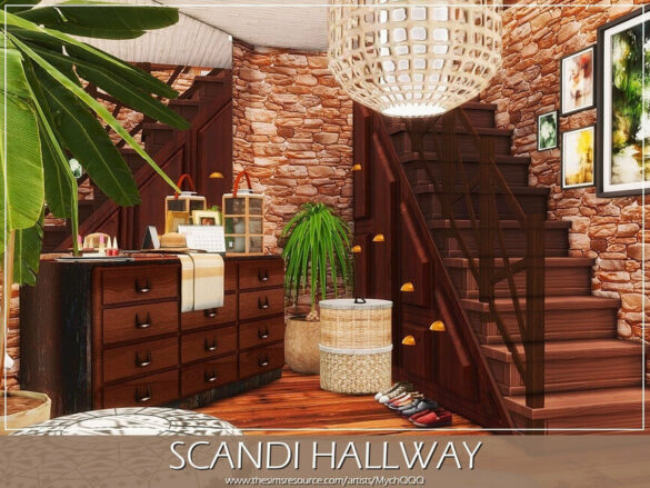 Sims 4 Scandi Hallway by MychQQQ