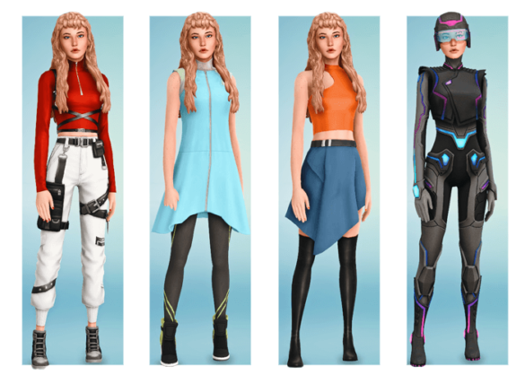 Sims 4 sci fi lookbook