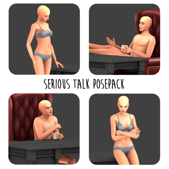 Sims 4 serious talk posepack