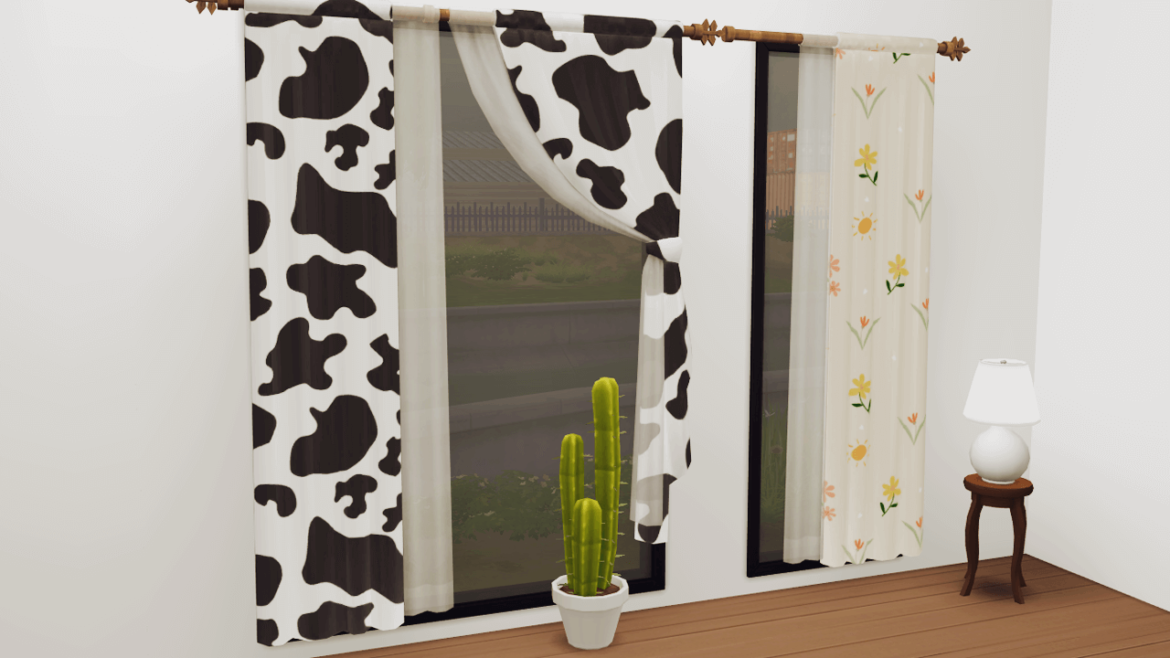 Sims 4 simple curtains by kouzeesim