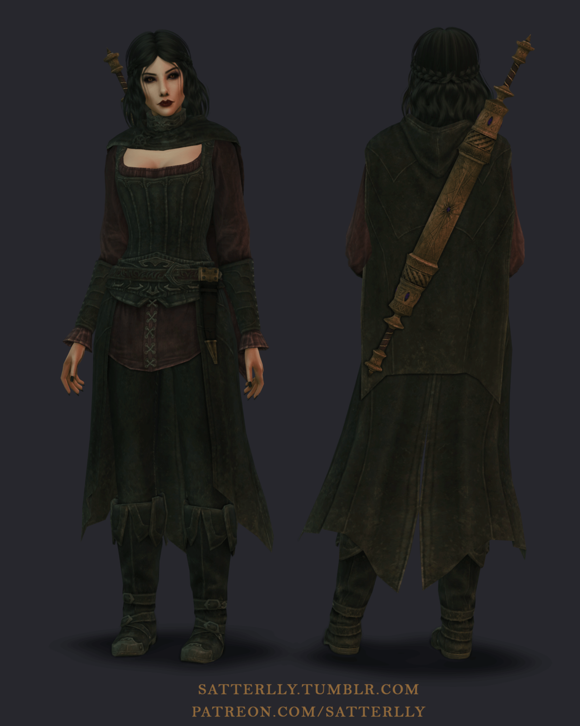 Sims 4 skyrim serana volkihar outfit new mesh costume