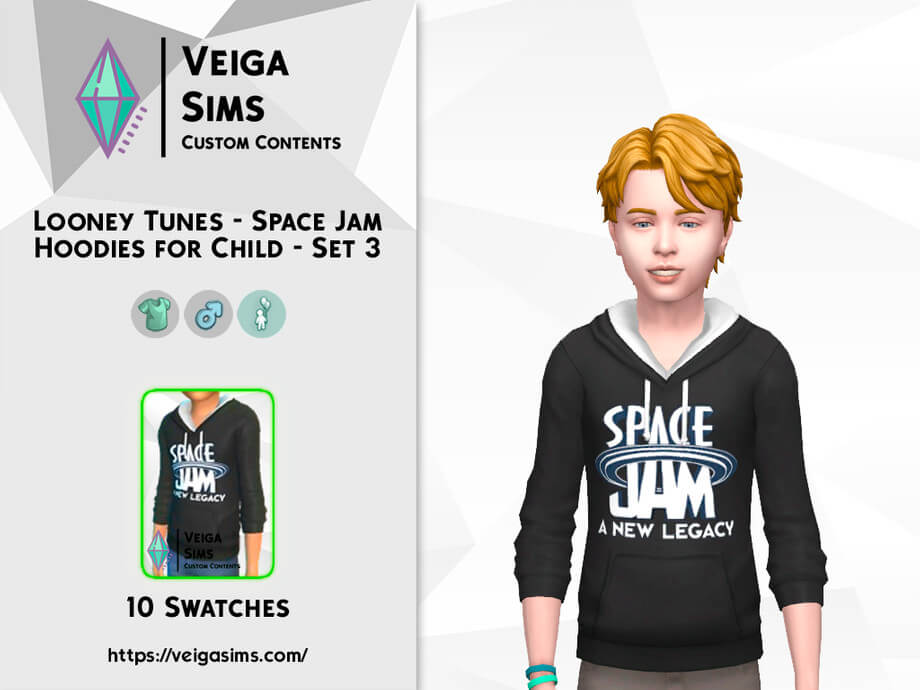 Space Jam Hoodies for Child – Set 3 - The Sims Game
