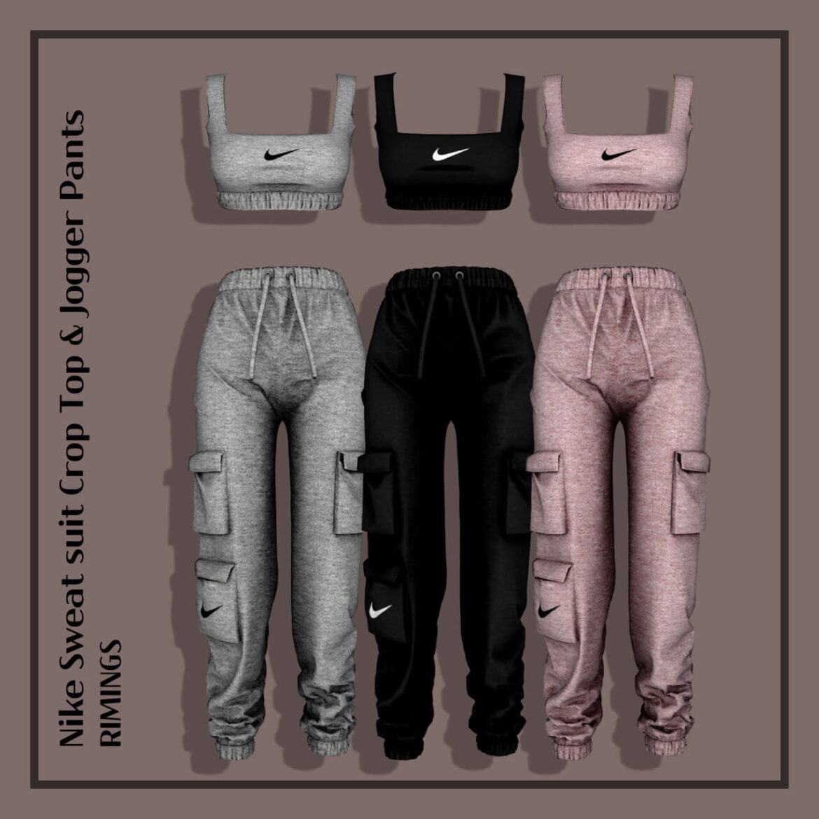 Sport Sweat suit Crop Top & Jogger Pants