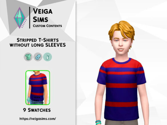 Striped T-Shirts without Long Sleeves by David_Mtv