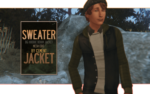 Sims 4 sweater jacket bg hoodie denim jacket mesh