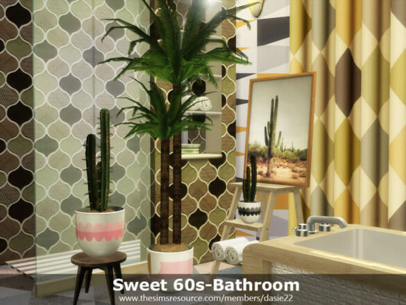 Sims 4 Sweet 60s-Bathroom by dasie2