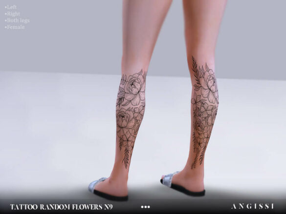 Sims 4 Tattoo-Random Flowers n9 by ANGISSI at TSR