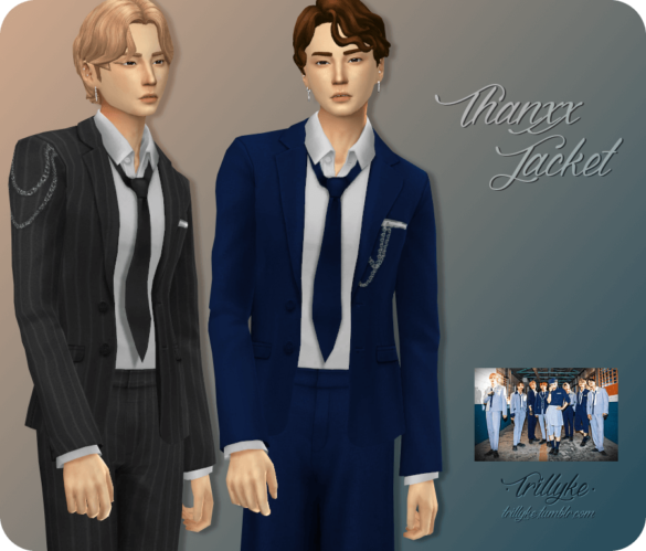 Sims 4 thankxx jacket fancy suit jacket with neck ties
