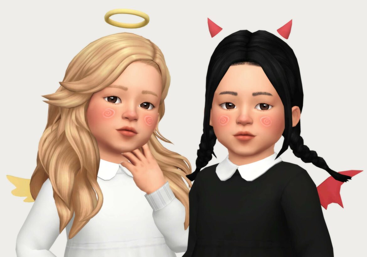 Sims 4 Tiny angel hallow & devil horns by Casteru