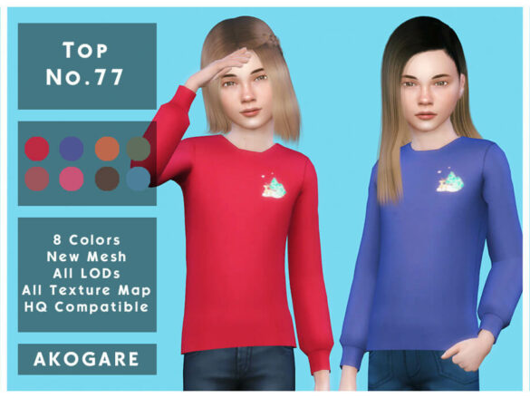 Sims 4 Top No.77 by Akogare