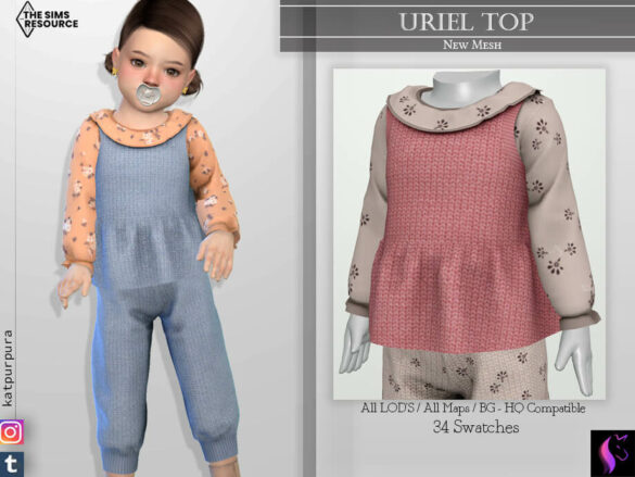 Sims 4 Uriel Top by KaTPurpura