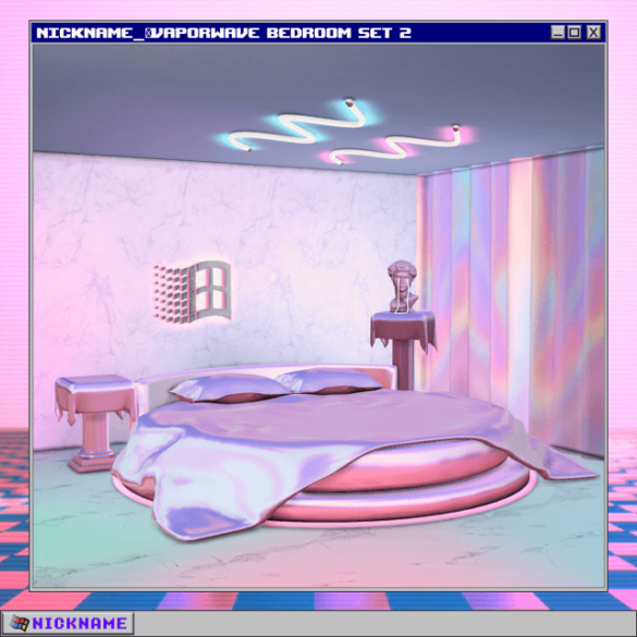 Sims 4 vaporwave bedroom set - The Sims Game