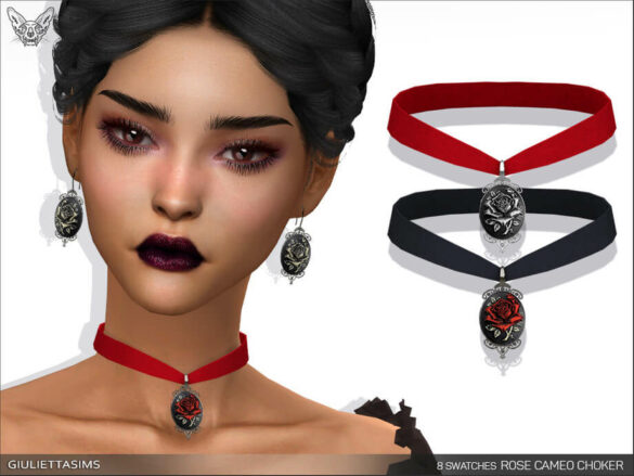Victorian Gothic Rose Cameo Choker by feyona