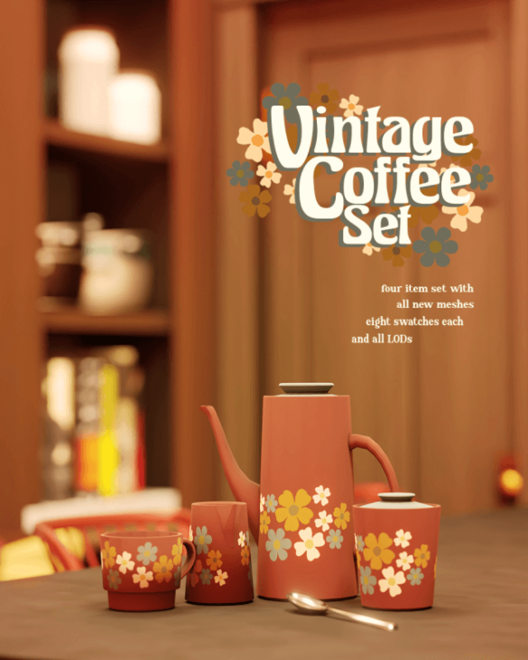 Sims 4 vintage coffee set