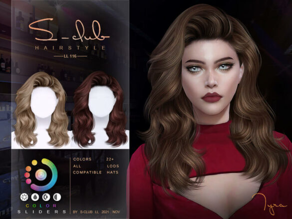 Sims 4 Wavy hair (Tyra) by S-Club at TSR