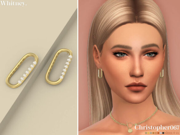 Sims 4 Whitney Earrings by Christopher067
