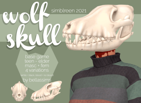 Sims 4 wolf skull