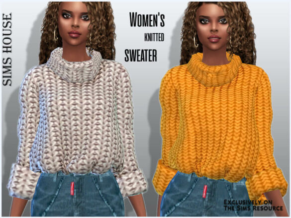 Sims 4 Women’s knitted sweater by Sims House