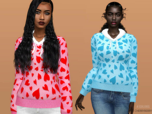 Sims 4 Y2K Hoodie by CherryBerrySim