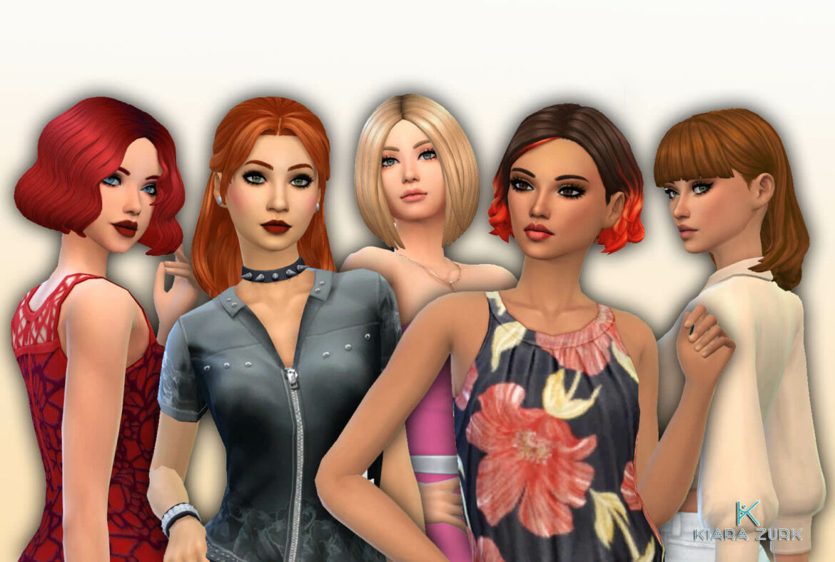 Sims 4 zurkdesign female medium hair pack 21 - The Sims Game