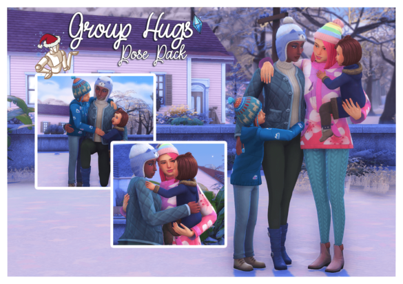 12 ᴘᴏꜱᴇꜱ ᴏꜰ ꜱɪᴍꜱᴍᴀꜱ: ᴅᴀʏ 12 ɢʀᴏᴜᴘ ʜᴜɢꜱ ᴘᴏꜱᴇ ᴘᴀᴄᴋ