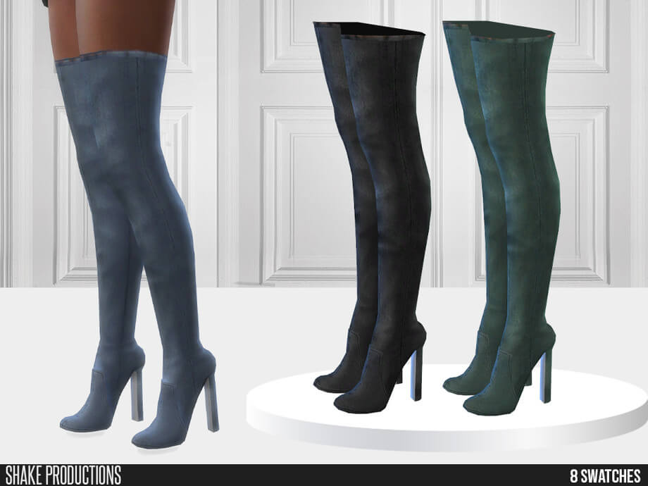 Denim long 808 Boots by ShakeProductions - The Sims Game