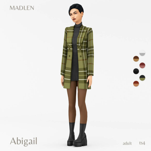 Sims 4 abigail outfit stylish coat combined