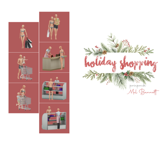 Sims 4 advent calendar 17 holiday shopping posepack