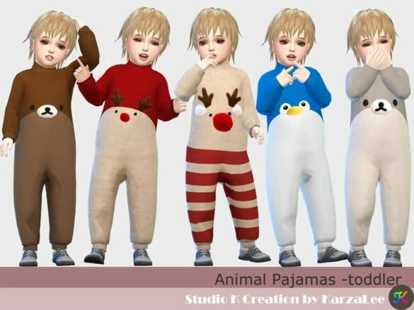Sims 4 Animal Pajamas for toddler at Studio K-Creation