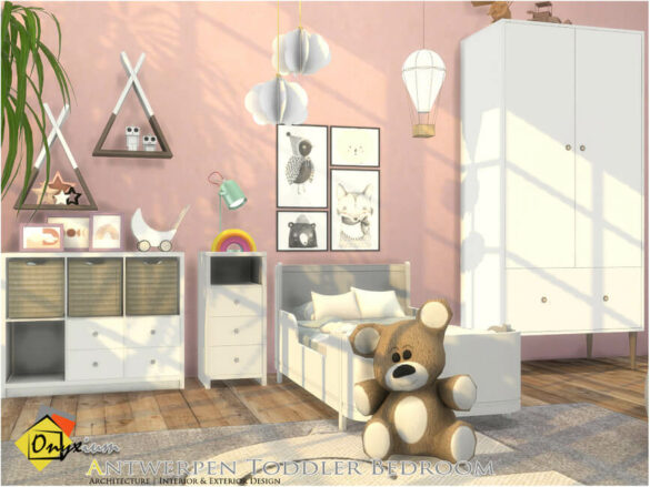 Sims 4 Antwerpen Toddler Bedroom by Onyxium at TSR - The Sims Game