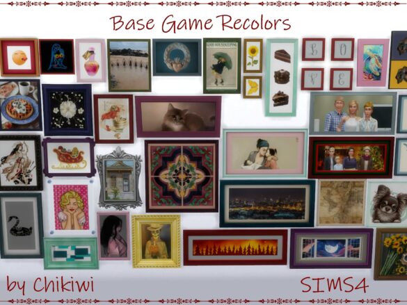Sims 4 Base Game Wall Deco Recolors