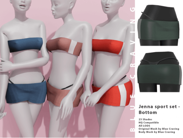 Sims 4 Blue Craving – Jenna Sport set – Skirt