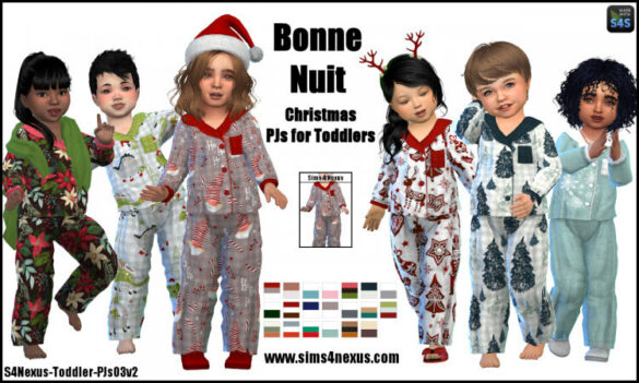 Sims 4 Bonne Nuit Christmas PJs at Sims 4 Nexus