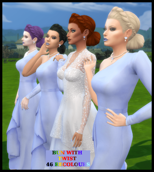 Sims 4 Bun with Twist Recolours – from Cottage Living