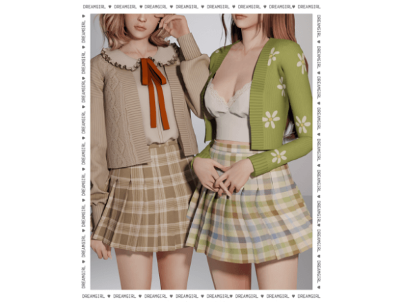 Sims 4 CABLE KNIT & FLOWER CARDIGANS by dreamgirl