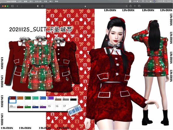 Sims 4 Christmas dress by LIN_DIAN at TSR
