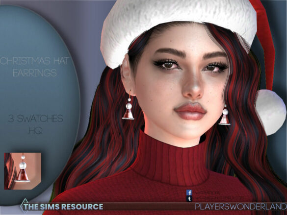 Christmas Hat Earrings by PlayersWonderland